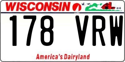 WI license plate 178VRW