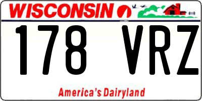 WI license plate 178VRZ