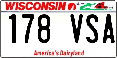 WI license plate 178VSA
