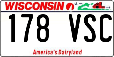 WI license plate 178VSC