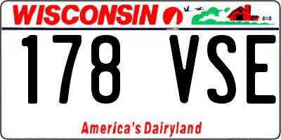 WI license plate 178VSE