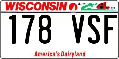 WI license plate 178VSF