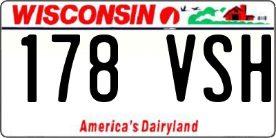 WI license plate 178VSH