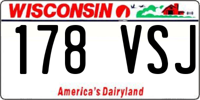 WI license plate 178VSJ