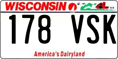 WI license plate 178VSK