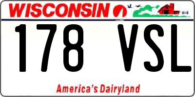 WI license plate 178VSL