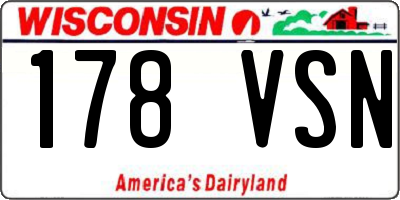WI license plate 178VSN