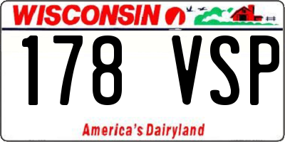 WI license plate 178VSP