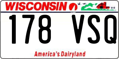 WI license plate 178VSQ