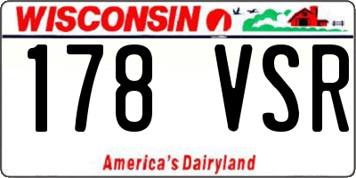 WI license plate 178VSR