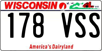 WI license plate 178VSS