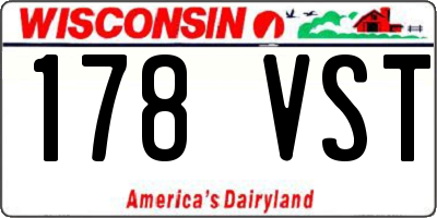 WI license plate 178VST