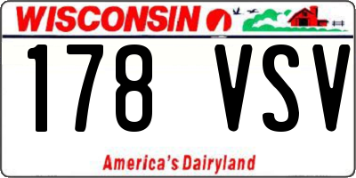 WI license plate 178VSV