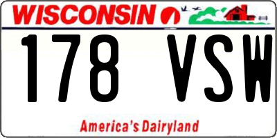 WI license plate 178VSW
