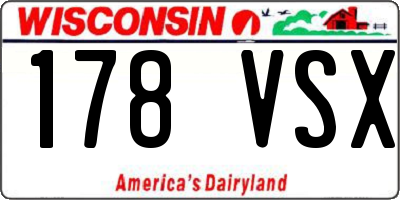 WI license plate 178VSX