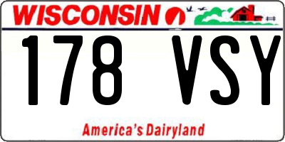 WI license plate 178VSY