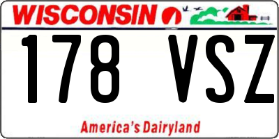 WI license plate 178VSZ