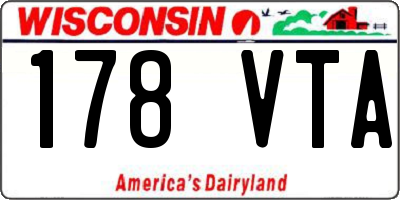 WI license plate 178VTA