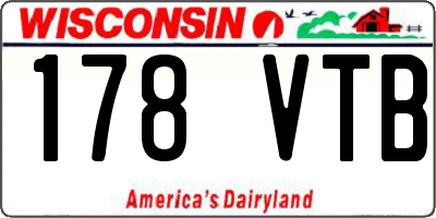 WI license plate 178VTB