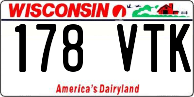 WI license plate 178VTK