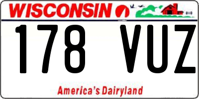 WI license plate 178VUZ