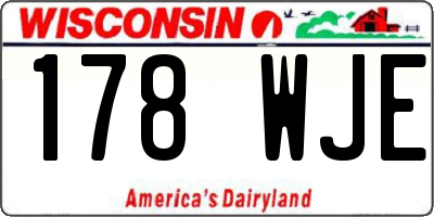 WI license plate 178WJE