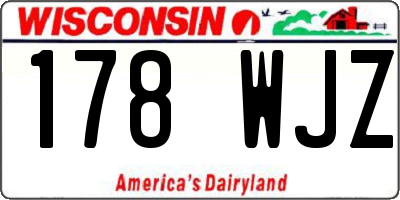 WI license plate 178WJZ