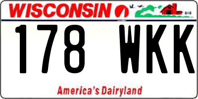 WI license plate 178WKK