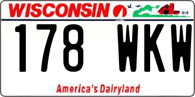 WI license plate 178WKW