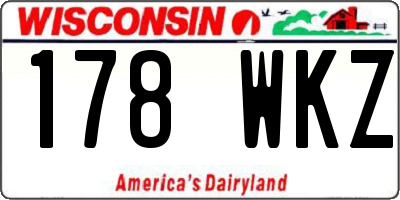 WI license plate 178WKZ