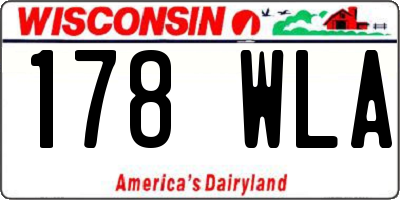 WI license plate 178WLA