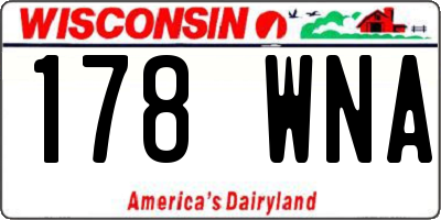 WI license plate 178WNA