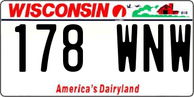 WI license plate 178WNW