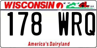 WI license plate 178WRQ