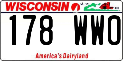 WI license plate 178WWO