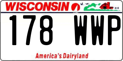 WI license plate 178WWP