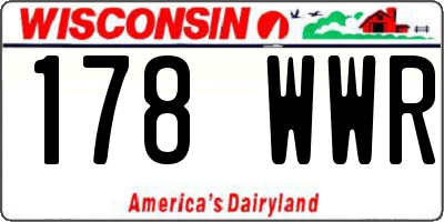 WI license plate 178WWR