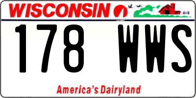 WI license plate 178WWS