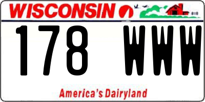 WI license plate 178WWW