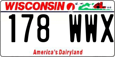 WI license plate 178WWX