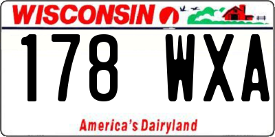 WI license plate 178WXA