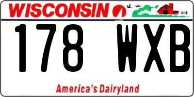 WI license plate 178WXB