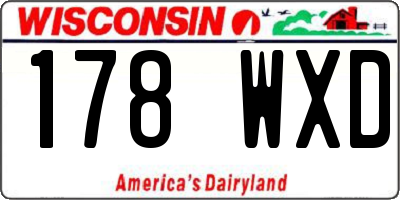WI license plate 178WXD