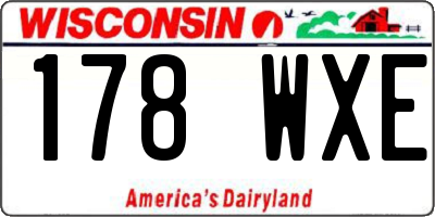 WI license plate 178WXE