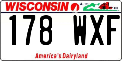 WI license plate 178WXF