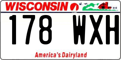 WI license plate 178WXH