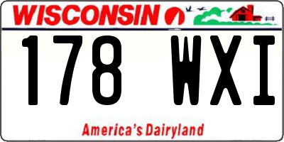WI license plate 178WXI