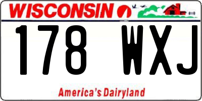 WI license plate 178WXJ