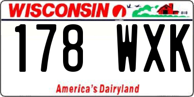WI license plate 178WXK