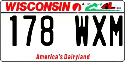 WI license plate 178WXM